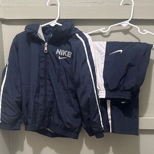 Nike Kids Navy Tracksuit with adjustable hood